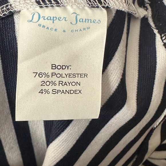 Draper James Stripe Ponte A Line Dress in Nassau Navy Size XL - Picture 8 of 9